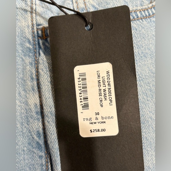 Rag & Bone Lori Mid-Rise Crop Jeans Light Wash BLUE Size 30 NWT Soft Cotton - Picture 5 of 14